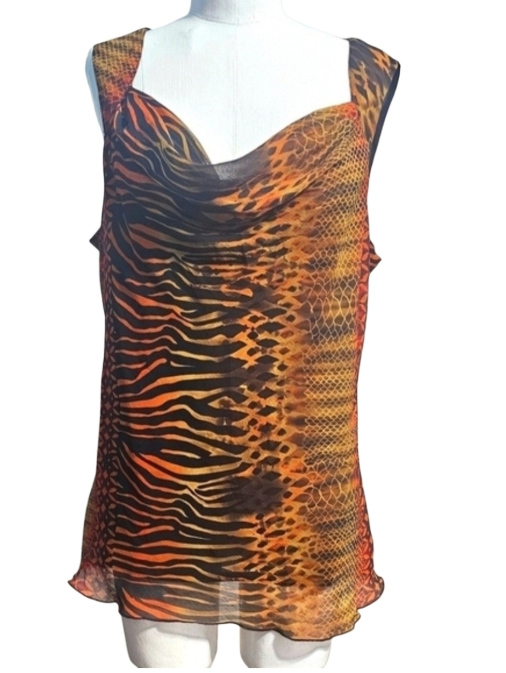 Spense Women's Animal Print Sleeveless Multicolored Mobwife Size XL